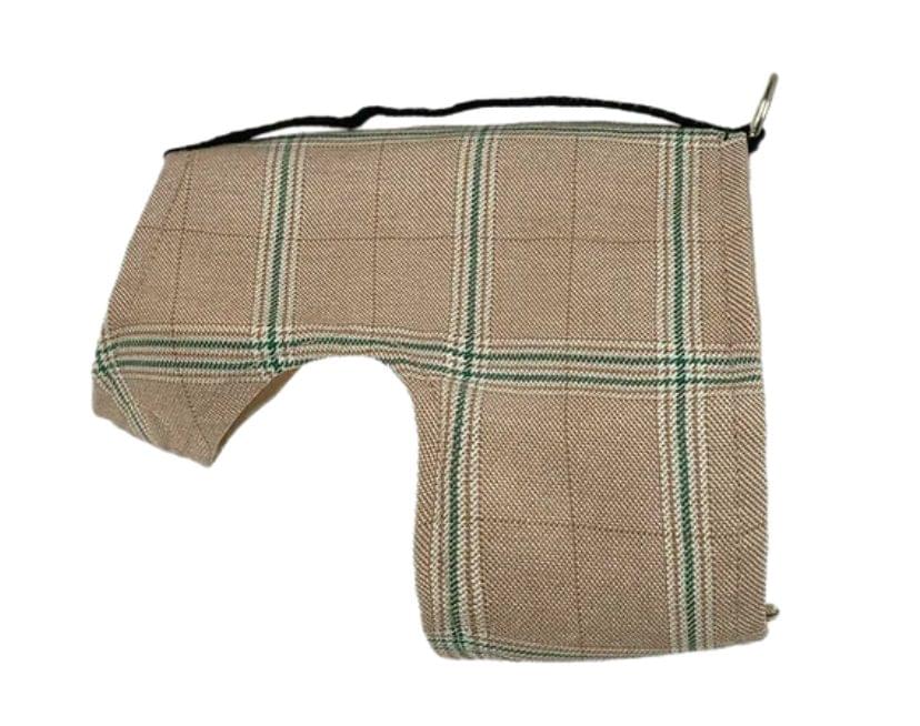 Tan Plaid Dog Harness | Khaki Secure Fit Dog Wrap 1 Tan Plaid Secure Fit Dog Harness Wrap