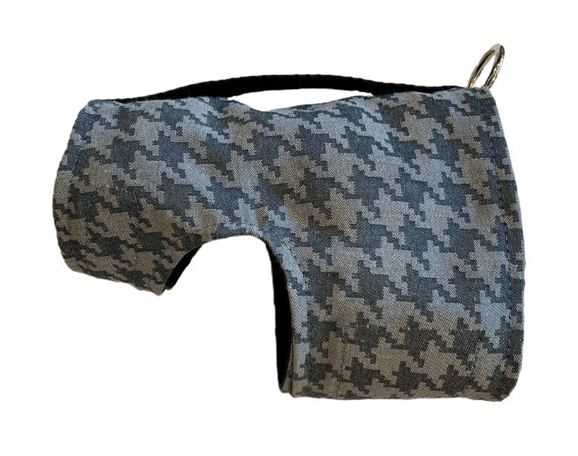 Blue Houndstooth Dog Harness Wrap