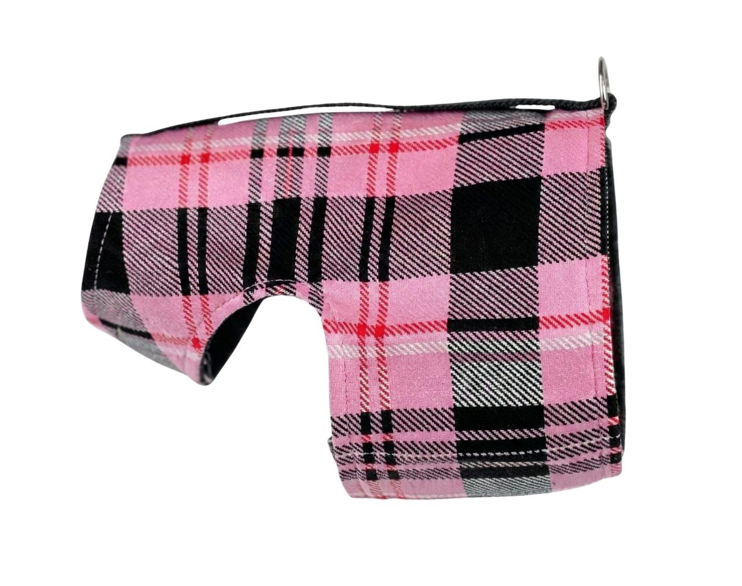 Flamingo Plaid Wrap Dog Harness